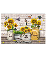 Load image into Gallery viewer, Autism Awareness You Are My Sunshine Hummingbirds Horizontal Poster
