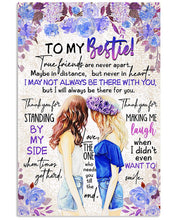 Load image into Gallery viewer, Thank For Standing By My Side Flower Gift For Bestie Vertical Poster
