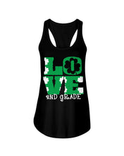 Load image into Gallery viewer, 2nd Grade Love White Clover St Patrick's Day Gift For Teacher Ladies Flowy Tank

