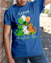 Load image into Gallery viewer, Lovely Cat And Balloons Happy St Patrick's Day Gift For Cat Lovers Guys Tee
