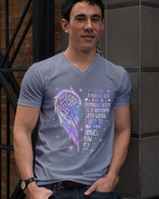 Load image into Gallery viewer, Purple Wings Gift For Angel Grandpa I Used To Be His Angel Guys V-Neck
