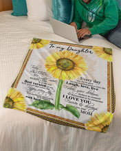 Load image into Gallery viewer, Sunflowers Mandala Gift For Daughter Love You Forever Fleece Blanket
