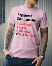 Load image into Gallery viewer, Registered Dietitians Are Intelligent Attractive Printed Mug Guys Tee
