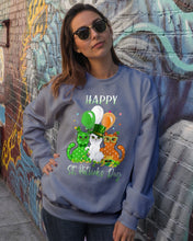Load image into Gallery viewer, Lovely Cat And Balloons Happy St Patrick's Day Gift For Cat Lovers Sweatshirt
