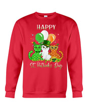 Load image into Gallery viewer, Lovely Cat And Balloons Happy St Patrick's Day Gift For Cat Lovers Sweatshirt
