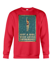 Load image into Gallery viewer, Just A Girl Who Loves Swimming Gift For Girls Sweatshirt
