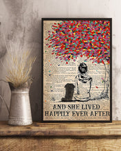 Load image into Gallery viewer, Pekingese Dog And She Sitting Under Colorful Tree Lived Happily Ever After Vertical Poster
