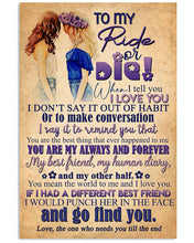 Load image into Gallery viewer, Gift For BFF Ride Or Ride Vertical Poster
