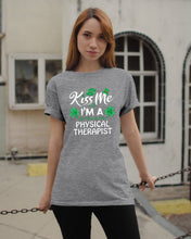 Load image into Gallery viewer, Physical Therapist Green Lip Shamrock St. Patrick's Day Color Changing Mug Guys Tee

