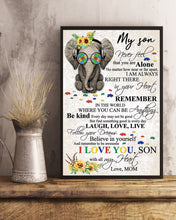 Load image into Gallery viewer, Elephant Wear Sunglasses Gift For Autism Son Laugh Love Live Vertical Poster
