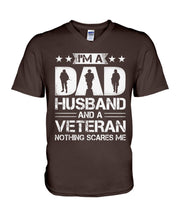 Load image into Gallery viewer, I'm A Dad Husband And A Veteran Gift For Family Guys V-Neck
