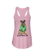 Load image into Gallery viewer, Bulldog Green Tee St Patrick's Day Gift For Dog Lovers Ladies Flowy Tank
