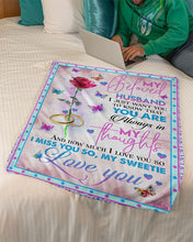Load image into Gallery viewer, Red Rose Always In My Thoughts Gift For Husband Fleece Blanket
