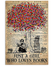 Load image into Gallery viewer, Just A Girl Who Loves Books Colorful Tree Vertical Poster
