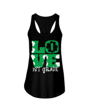 Load image into Gallery viewer, 1st Grade Love White Clover St Patrick's Day Gift For Teacher Ladies Flowy Tank
