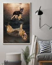 Load image into Gallery viewer, German Shepherd Reflection In Water Believe In Yourself Gift For Dog Lovers Vertical Poster
