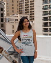 Load image into Gallery viewer, Gift For Grandpa I Know Everything If I Don't Know I Make Stuff Up Ladies Flowy Tank
