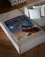 Load image into Gallery viewer, Lion On The Brink Of Mountain Laugh Love Live Custom Name Gift For Daughter Fleece Blanket
