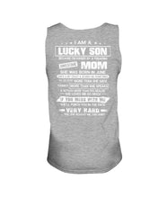 Load image into Gallery viewer, Lucky Son Who Raised By A Freaking Awesome June Mom Unisex Tank Top
