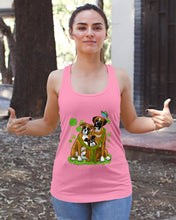 Load image into Gallery viewer, Funny Boxer With Butterflies Clover St Patrick's Day Gift For Dog Lovers Ladies Flowy Tank
