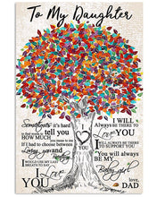 Load image into Gallery viewer, How Much I Love You Colorful Tree Dad Gift For Daughter Vertical Poster
