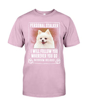 Load image into Gallery viewer, White Pomeranian Will Follow You St. Patrick's Day Printed Mug Guys Tee
