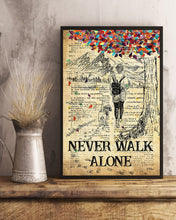 Load image into Gallery viewer, Dogs Never Walk Alone With Girl Gift For God Lovers Vertical Poster
