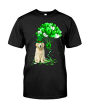 Load image into Gallery viewer, Golden Retriever  Lucky Balloons St. Patrick's Day Color Changing Mug Guys Tee
