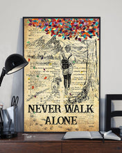 Load image into Gallery viewer, Dogs Never Walk Alone With Girl Gift For God Lovers Vertical Poster
