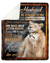 Load image into Gallery viewer, Great Universe Lion Little Too Late To Be Your First Gift For Husband Sherpa Blanket
