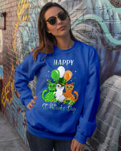 Load image into Gallery viewer, Lovely Cat And Balloons Happy St Patrick's Day Gift For Cat Lovers Sweatshirt
