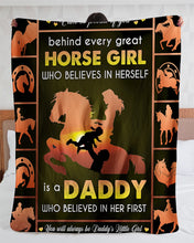 Load image into Gallery viewer, Dad Gift For Daughter Behind Every Great Horse Girl Who Believes In Herself Sherpa Blanket
