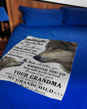 Load image into Gallery viewer, Grandma Gift For Granddaughter Wolf I Think About You Fleece Blanket
