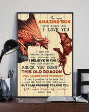 Load image into Gallery viewer, Fire Dragon Mom Gift For Son Love You For The Rest Of Mine Vertical Poster
