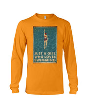 Load image into Gallery viewer, Just A Girl Who Loves Swimming Gift For Girls Unisex Long Sleeve
