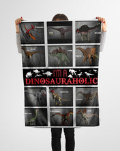 Load image into Gallery viewer, I'm A Dinosaurholic Gift For Dino Lovers Fleece Blanket
