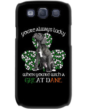 Load image into Gallery viewer, You're Always Lucky When You're With A Great Dance St Patrick's Day Gift For Dog Lovers Phone case
