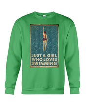 Load image into Gallery viewer, Just A Girl Who Loves Swimming Gift For Girls Sweatshirt
