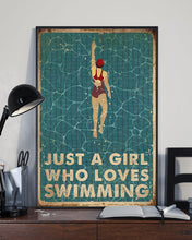 Load image into Gallery viewer, Just A Girl Who Loves Swimming Gift For Girls Vertical Poster
