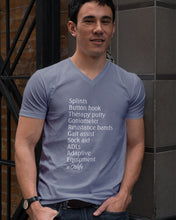 Load image into Gallery viewer, Splints Button Hook Therapy Putty Goniometer Resistance Bands Guys V-Neck
