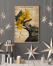 Load image into Gallery viewer, Music Sheet Sunflower My Sunshine Elephant Gift For Elephant Lovers Vertical Poster
