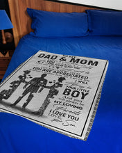 Load image into Gallery viewer, Always Be My Loving Parents Son Gift For Mom And Dad Fleece Blanket
