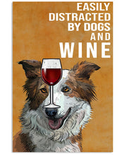 Load image into Gallery viewer, Collie Brown Dog And Red Wine Gift For Dog Lovers Vertical Poster
