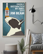 Load image into Gallery viewer, Cute Dog Bull Terrier And Jim Beam Gift For Dog Lovers Vertical Poster
