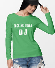 Load image into Gallery viewer, Fucking Great DJ Black And White Printed Mug Unisex Long Sleeve
