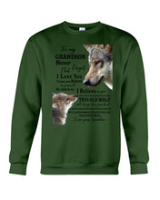 Load image into Gallery viewer, Wolf Grandma Gift For Grandson Believe In Yourself Sweatshirt
