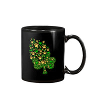 Load image into Gallery viewer, Dog Paws And Clover Shamrock Design St Patrick's Day Gift For Dog Lovers Mug
