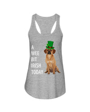 Load image into Gallery viewer, Puggle Irish Today Dog Lovers St. Patrick's Day Printed Mug Ladies Flowy Tank
