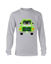 Load image into Gallery viewer, Boston Terrier Let's Go Travel Green Car St Patrick's Day Gift For Dog Lovers Unisex Long Sleeve
