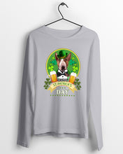Load image into Gallery viewer, Bull Terrier With Beer Celebrate St Patrick's Day Gift For Dog Lovers Unisex Long Sleeve
